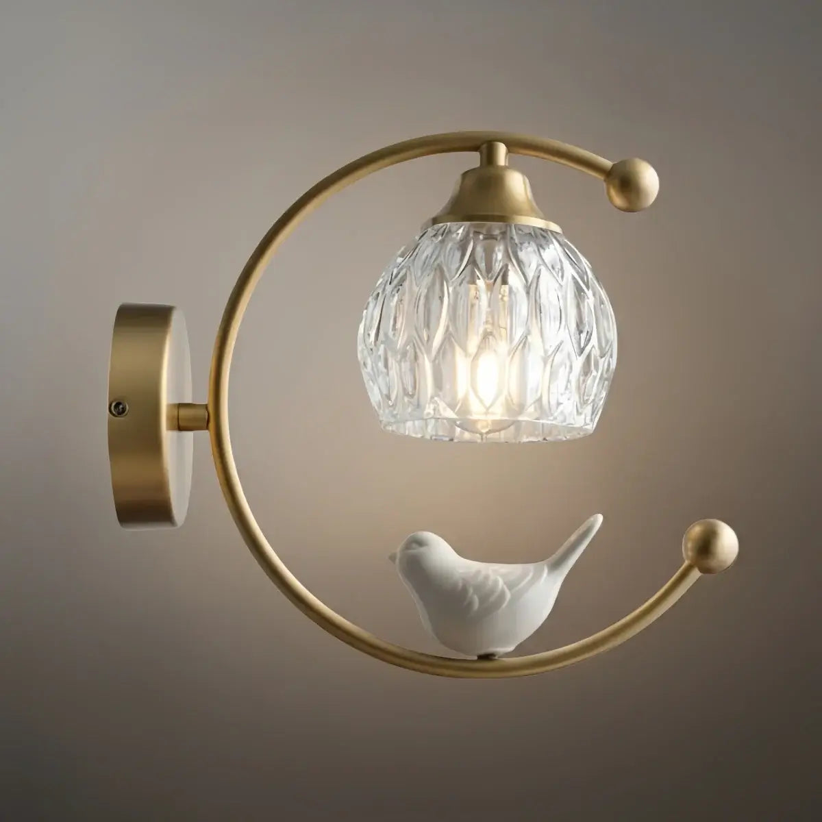 Artistic Ceramic Bird Wall Lamp